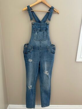 BLUE SPICE - Distressed Denim Overalls - Size 11